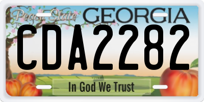 GA license plate CDA2282
