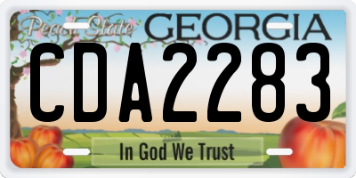 GA license plate CDA2283