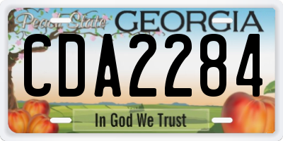 GA license plate CDA2284