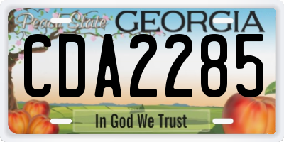 GA license plate CDA2285