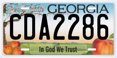 GA license plate CDA2286