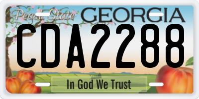 GA license plate CDA2288