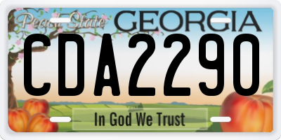 GA license plate CDA2290