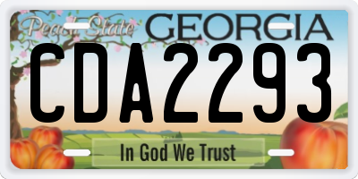 GA license plate CDA2293