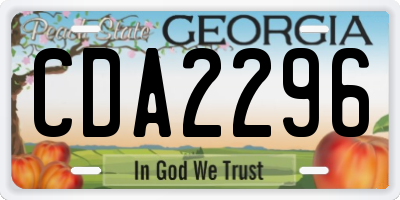 GA license plate CDA2296