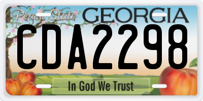GA license plate CDA2298