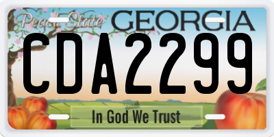 GA license plate CDA2299