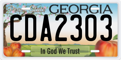 GA license plate CDA2303