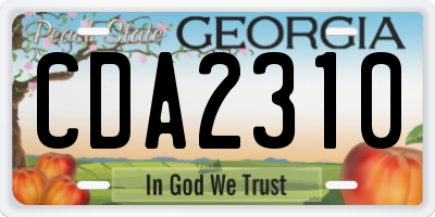 GA license plate CDA2310