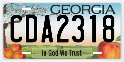 GA license plate CDA2318