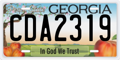 GA license plate CDA2319