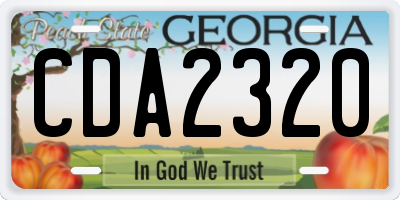 GA license plate CDA2320