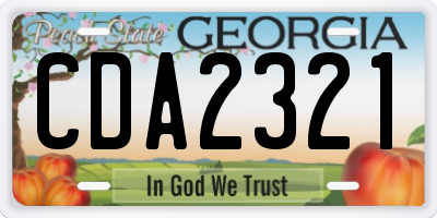 GA license plate CDA2321