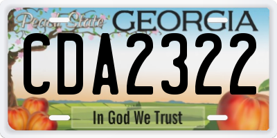 GA license plate CDA2322