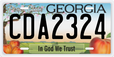 GA license plate CDA2324