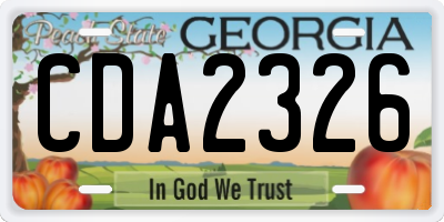 GA license plate CDA2326