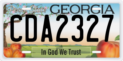 GA license plate CDA2327