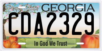 GA license plate CDA2329