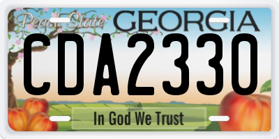 GA license plate CDA2330