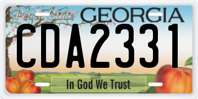GA license plate CDA2331