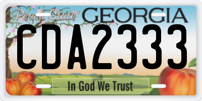 GA license plate CDA2333