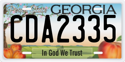 GA license plate CDA2335