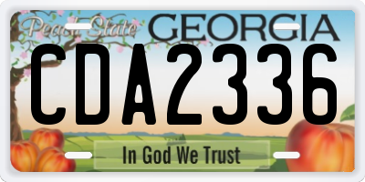 GA license plate CDA2336