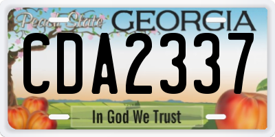 GA license plate CDA2337