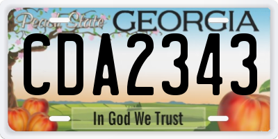 GA license plate CDA2343