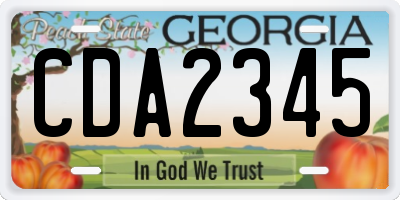 GA license plate CDA2345