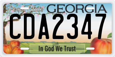 GA license plate CDA2347
