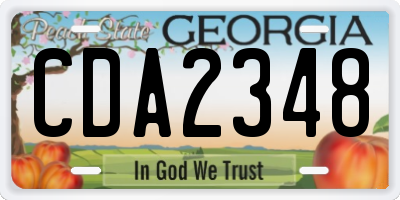 GA license plate CDA2348