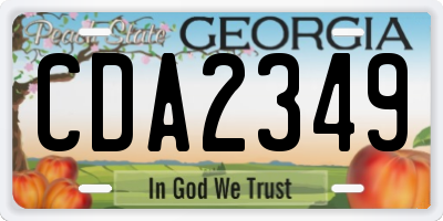 GA license plate CDA2349