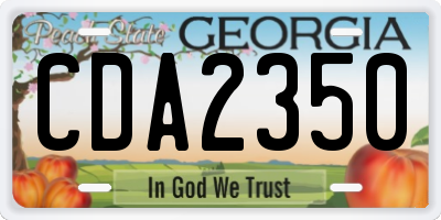 GA license plate CDA2350