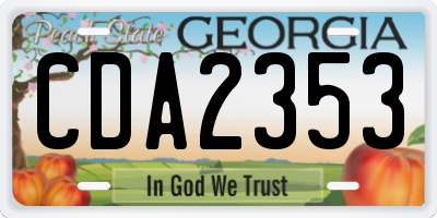 GA license plate CDA2353