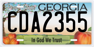 GA license plate CDA2355