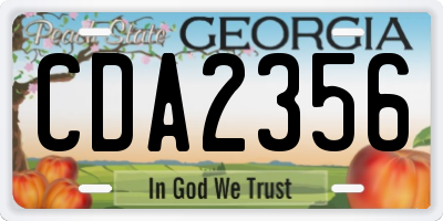 GA license plate CDA2356