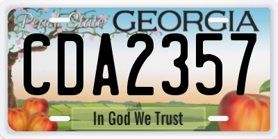 GA license plate CDA2357