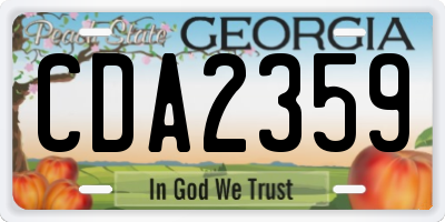 GA license plate CDA2359