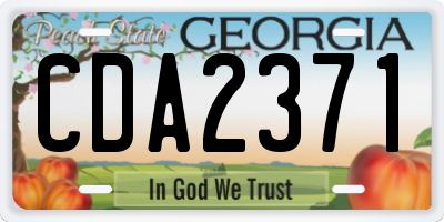 GA license plate CDA2371