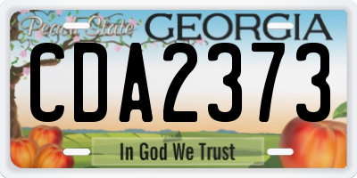 GA license plate CDA2373