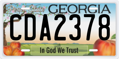 GA license plate CDA2378