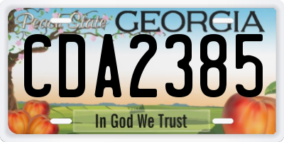 GA license plate CDA2385