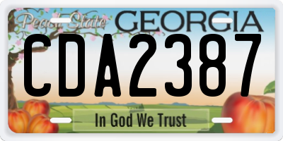 GA license plate CDA2387