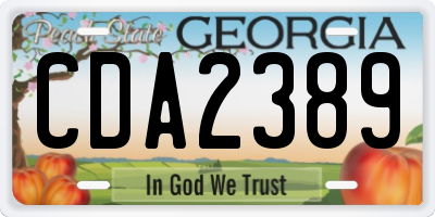 GA license plate CDA2389
