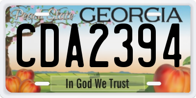 GA license plate CDA2394