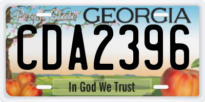 GA license plate CDA2396