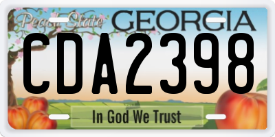 GA license plate CDA2398