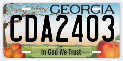 GA license plate CDA2403