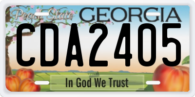 GA license plate CDA2405